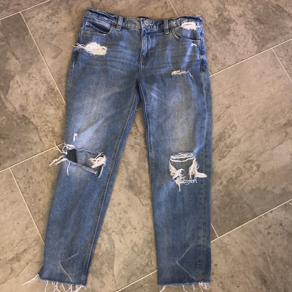 Express Girlfriend Jeans - Distressed & Light Wash